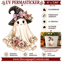 Boo in Bloom UV DTF PermaSticker  6" × 7.94"