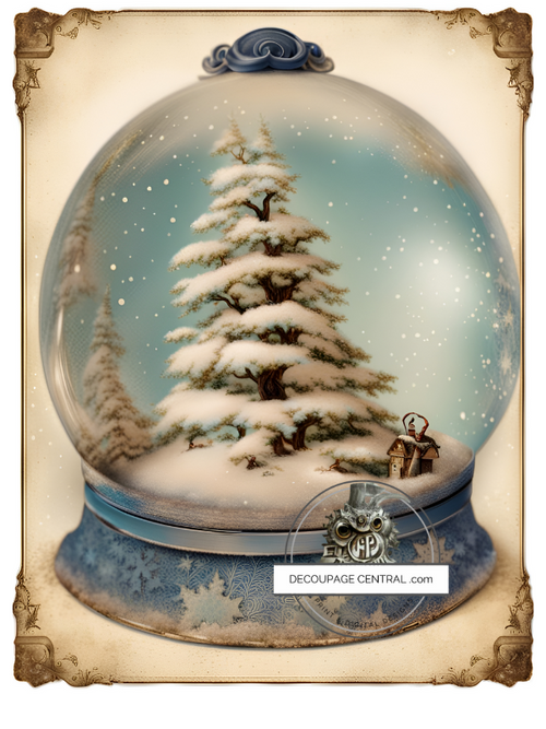 DIGITAL IMAGE: Snow Globe .  Instant Download