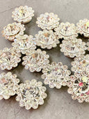 Crystal Floral Accent Gems – Decorative Finishing Embellishments (50 pieces)