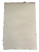 5 SHEETS IVORY Handmade Cotton 5.75" x 8.25" Rag & Recycled paper with fluffy deckle edges - Decoupage Central