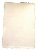 5 SHEETS WHITE Handmade Cotton 5.75" x 8.25" Rag & Recycled paper with fluffy deckle edges - Decoupage Central