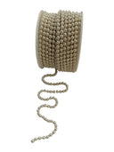 Pearl Accent on Silver Chain – Elegant Finishing Trim (10 Yard Roll)