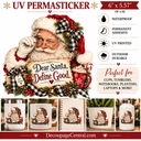 Dear Santa UV DTF PermaSticker  6" × 5.57"