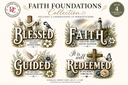 Faith Foundations Collection:  Includes 4 Coordinating UV PermaStickers 10.51 in x 7.88 in