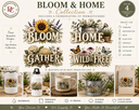 Bloom & Home Collection:  Includes 4 Coordinating UV PermaStickers 11.00" x 7.15"