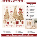 Merry & Bright UV DTF PermaSticker 4" x 4"