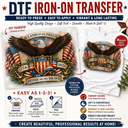 Land of the Free Patriotic DTF Iron-On Transfer – Large Size
