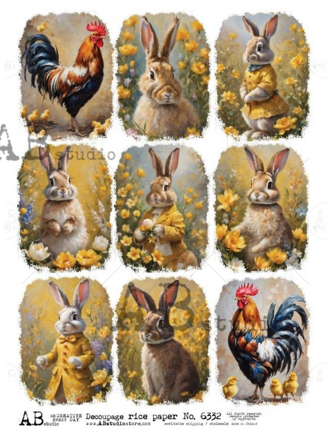 A4 Bunny and Roosters Multi AB Studios 6332