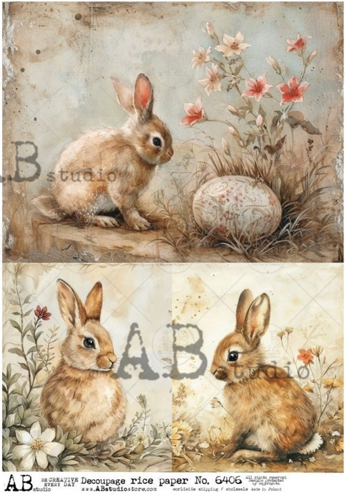 A4 Cute Bunny Trio AB Studios 6406