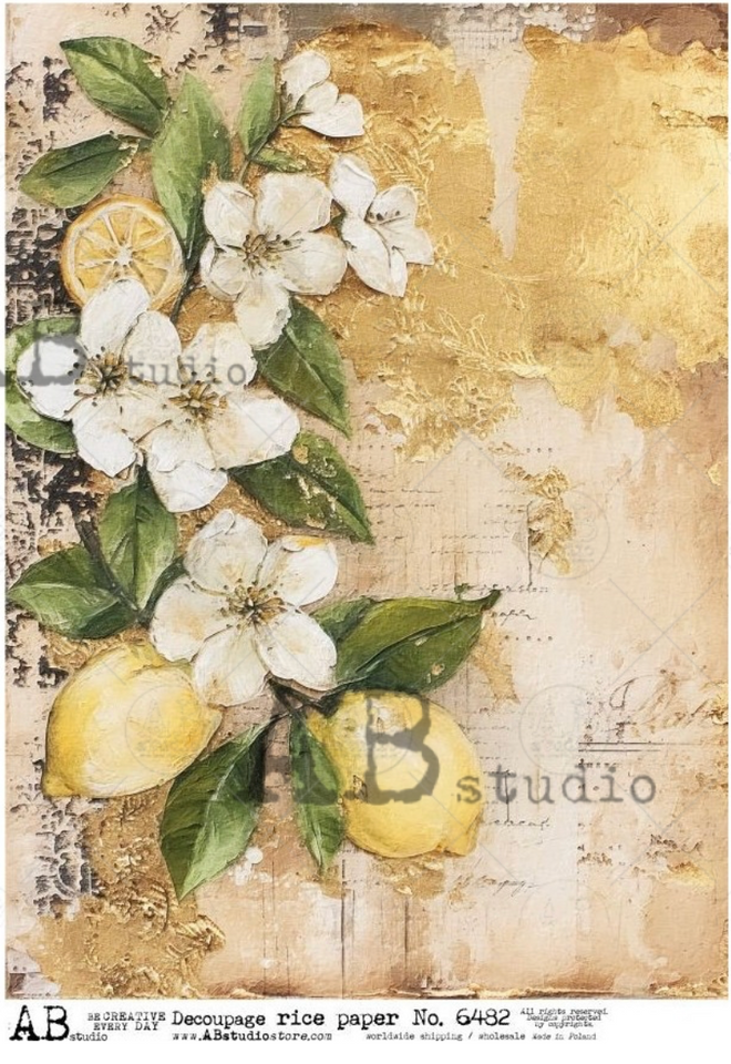 A4 Rustic Lemon Blossom AB Studios 6482