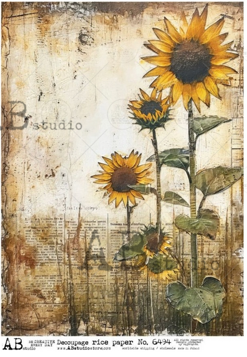 A4 Rustic Sunflowers AB Studios 6494