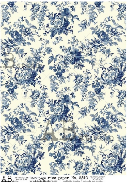 A4 Blue Flower Background AB Studios 6510