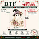 Boo in Bloom DTF Iron-On Transfer 8.3" x 11"
