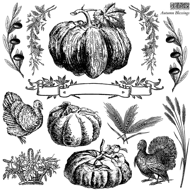 IOD Autumn Blessings Stamp Collection 12"x 12"