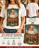 Believe Santa Christmas DTF Iron-On Transfer  - Large Size