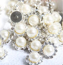White Pearl & Sparkle™ Rhinestone Flatbacks – 12mm | 50 Pieces