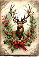 A4 Christmas Stag Rice Paper DC1027