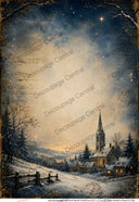 A4 Silent Night Village Rice Paper DC1028