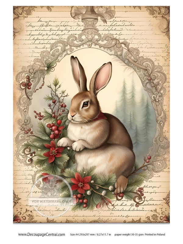 A4 Holiday Bunny Paper Rice Paper DC121