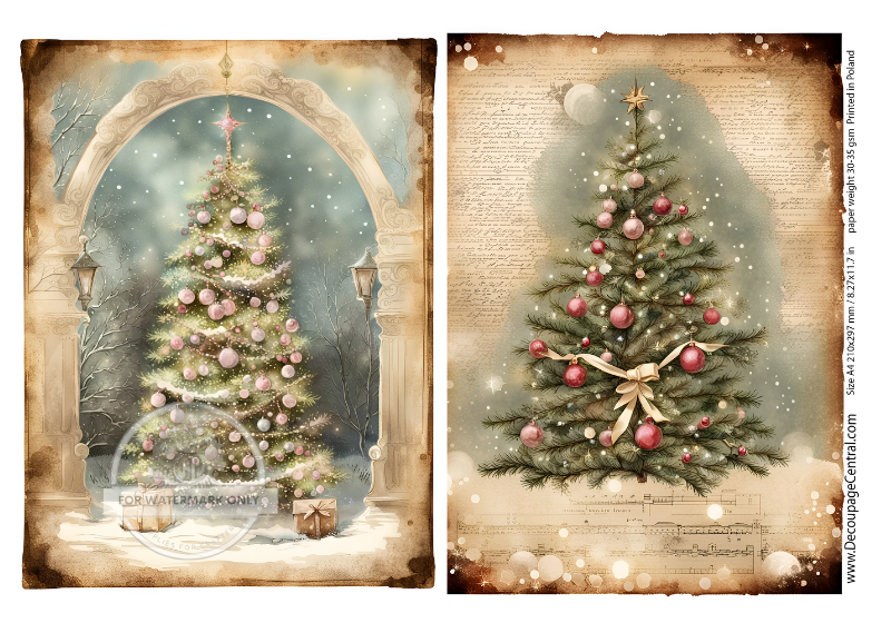 A4 Christmas Tree Rice Paper DC124 – Decoupage Central