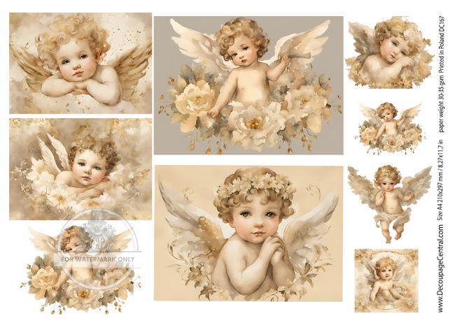 A4 The Cherub Collection Rice Paper DC167