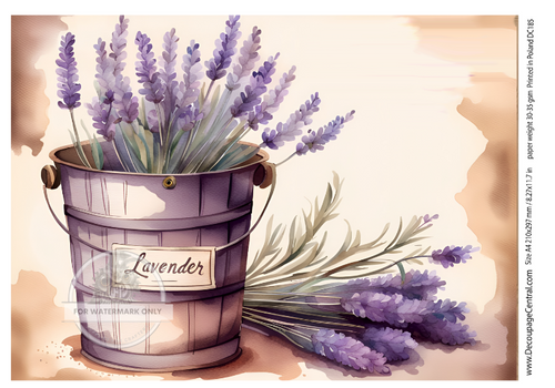 A4 Lavender Bucket Rice Paper DC185