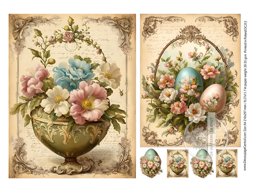 A4 Golden Urn EASTER Rice Paper DC 212