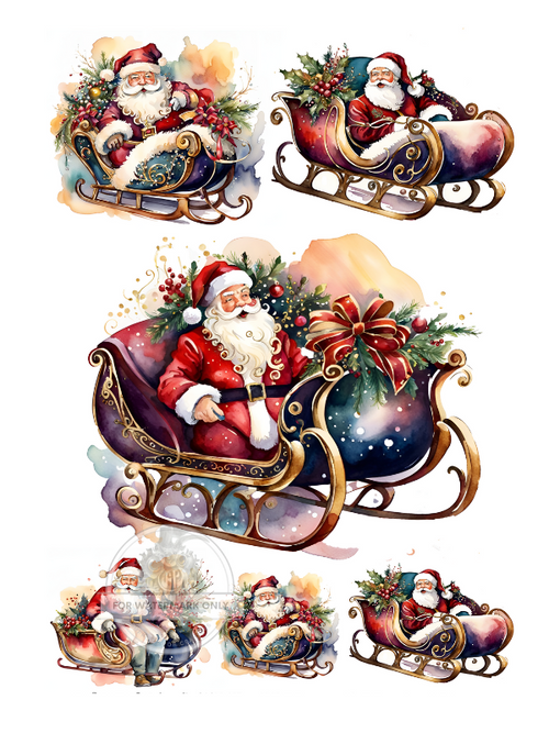A4 More Santas Rice Paper DC230