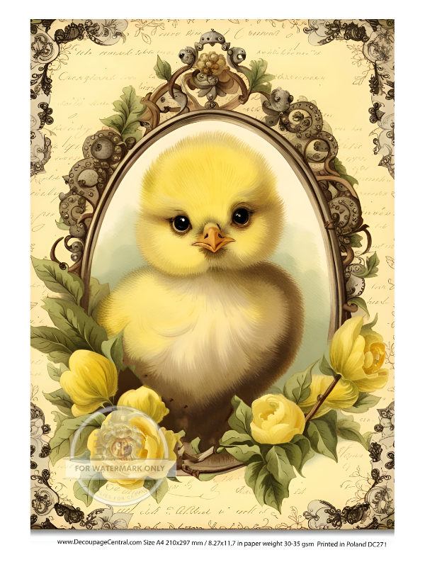 A4 Adorable Chick Rice Paper DC271