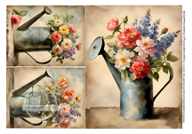 A4 Watering Can Trio Paper DC340