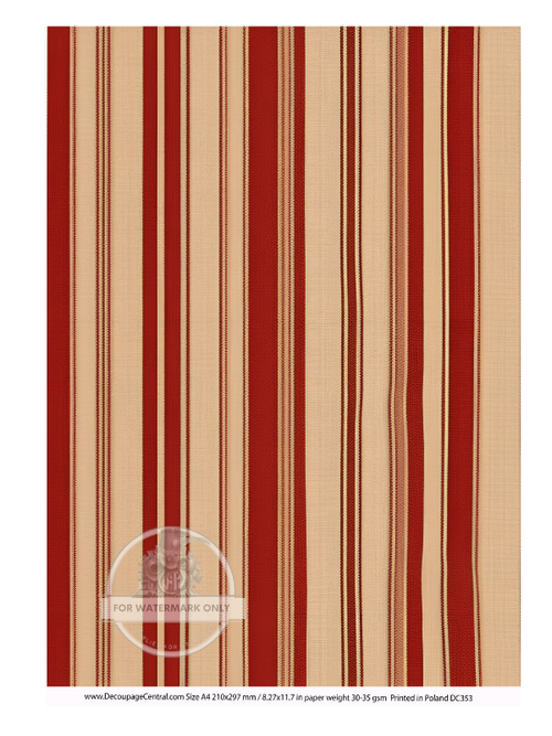 A4 Deep Red Ticking Rice Paper DC353