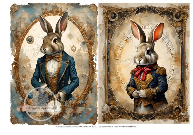 A4 Napoleon Bunny-parte Duo Rice Paper DC390