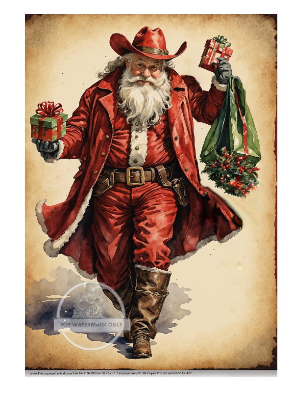 A4 Cowboy Santa DC427