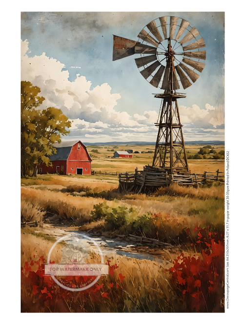 A4 Nebraska Farm Rice Paper DC432