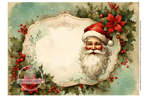 A4 Label Santa Rice Paper DC434