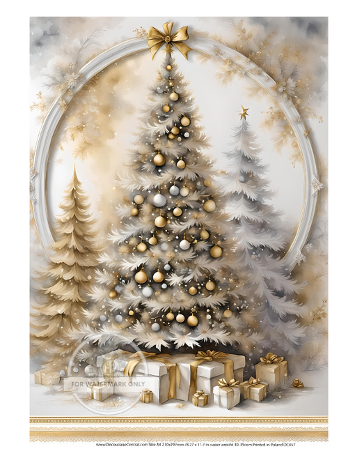A4 Silver and Gold Christmas Tree DC457