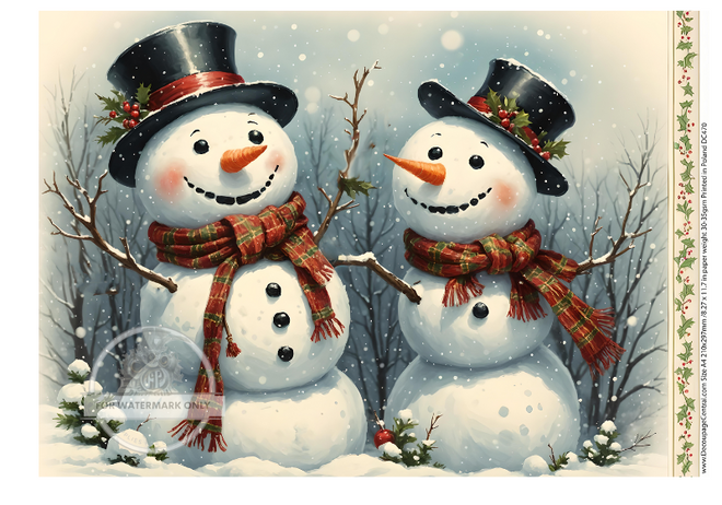 A4 Christmas Snowmen DC470