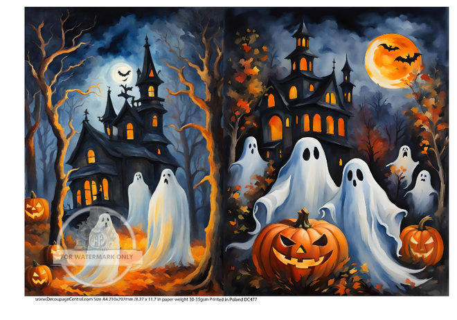 A4 Sheet Ghosts Duo Rice Paper DC477