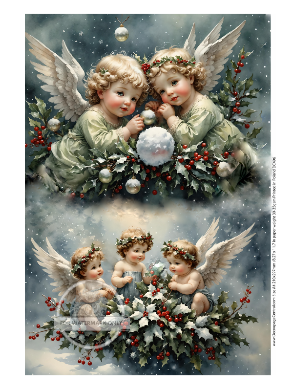 A4 Christmas Cherubs DC496