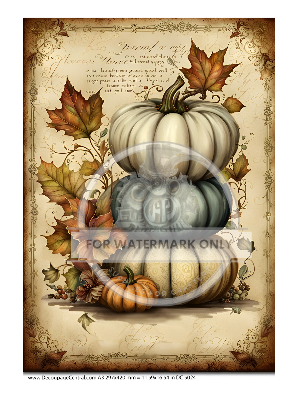 A3 Stacked Pumpkins Rice Paper DC5024 – Decoupage Central