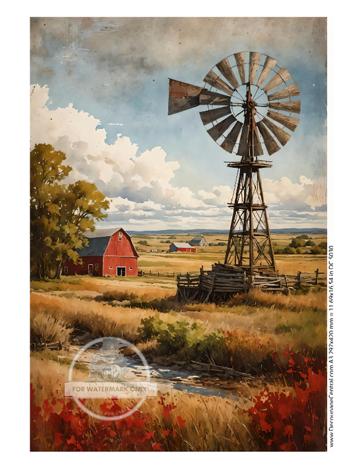 A3 Nebraska Farm  Rice Paper DC5030