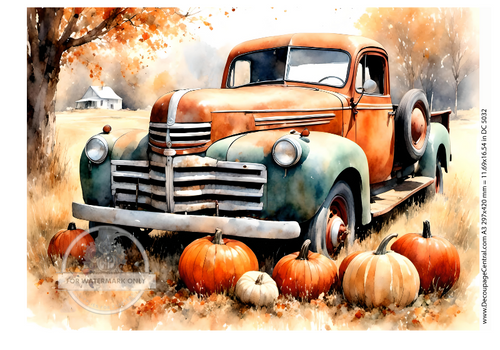 A3 Autumn Truck Rice Paper DC5032