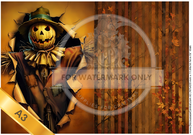 A3 Scarecrow- One Sheet with two Complimentary Designs Rice Paper DC5046