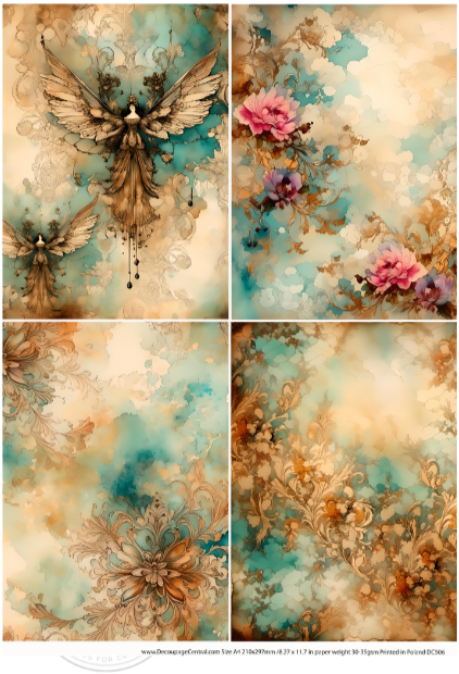 A4 Dreamy Backgrounds Quad Rice Paper DC506