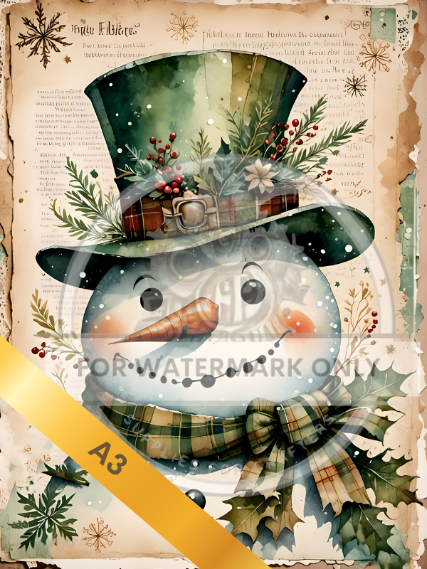 A3 Snowman Closeup Rice Paper DC5063