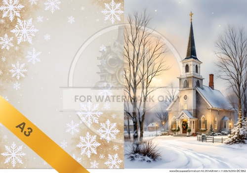 A3 The Chapel Coordinated Collection - One Sheet with two Complimentary Designs Rice Paper DC5062