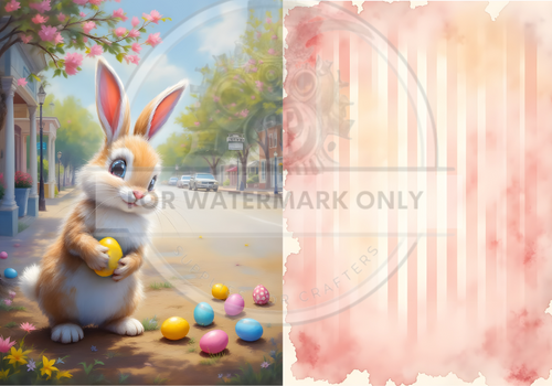 A3  Adorable Easter Bunny Coordinated Collection  Rice Paper DC5074