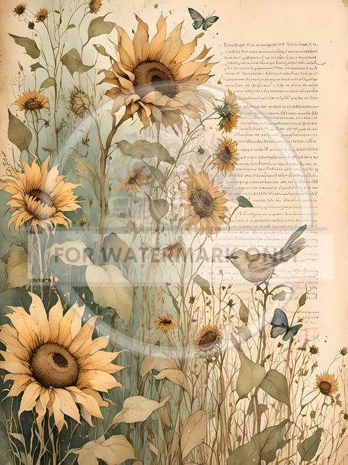 A3 Sunflower Dreamin' Rice Paper DC5081