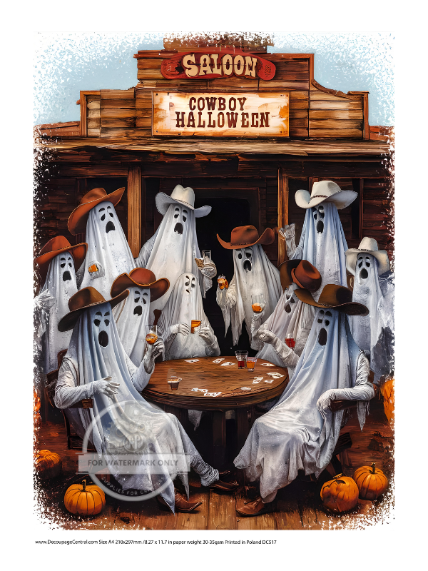 A4 Cowboy Halloween Rice Paper DC517