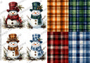 A3 Tartan Snowman Rice Paper DC5218